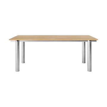 Stół jadalniany Atura - Brushed stainless steel-natural oak, 90x200 cm - Ferm Living