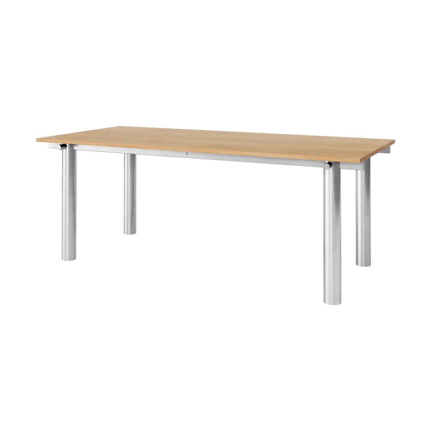 Stół jadalniany Atura, Brushed stainless steel-natural oak, 90x200 cm Ferm Living