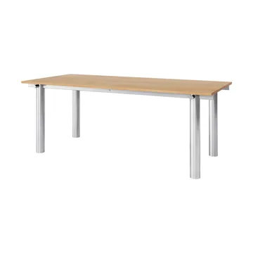 Stół jadalniany Atura - Brushed stainless steel-natural oak, 90x200 cm - Ferm Living