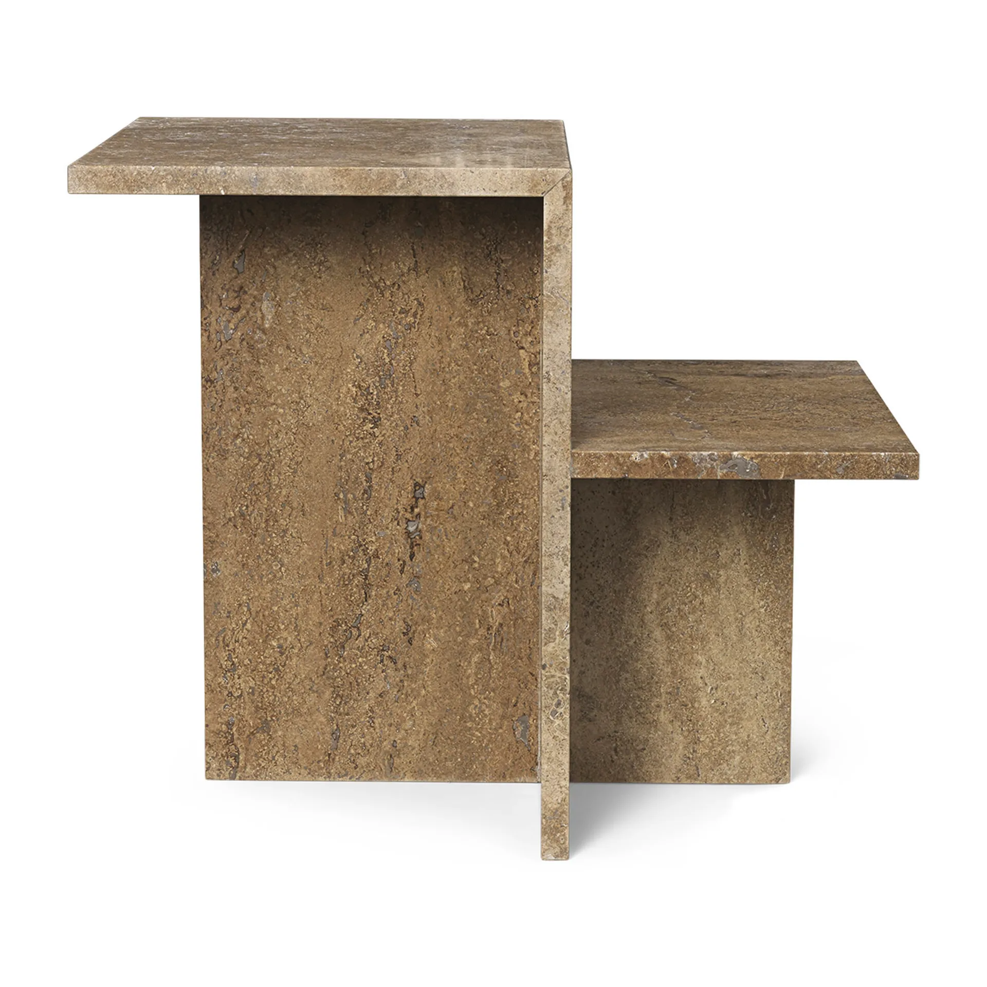 Stolik Distinct 59,5x35x50 cm, Ciemnobrązowy trawertyn Ferm Living