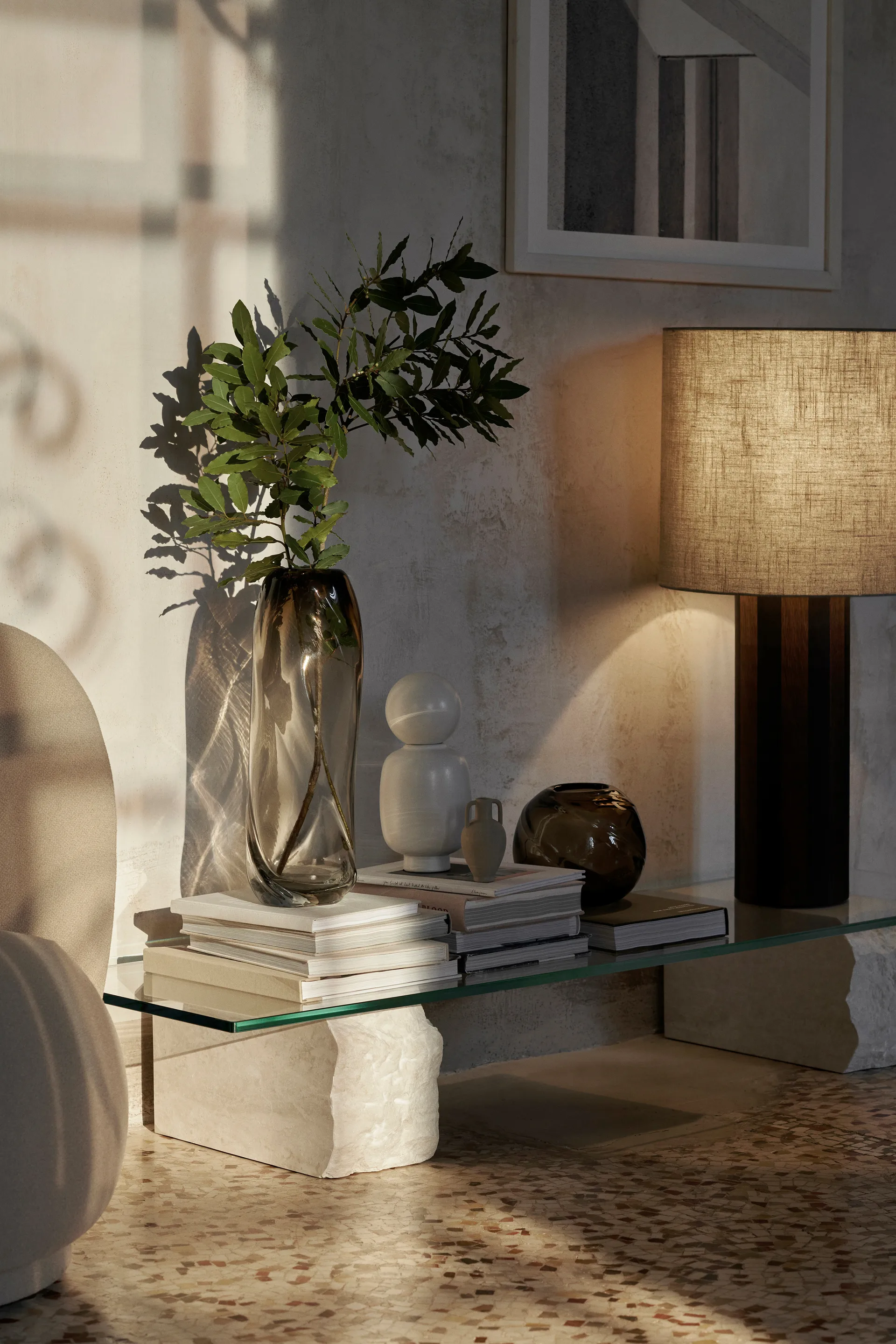 Stolik kawowy Mineral 46x160 cm, Bianco curia Ferm Living