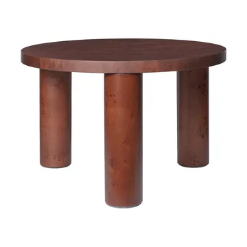 Stolik kawowy Post small Ø65 cm - Dark stained burl - Ferm Living