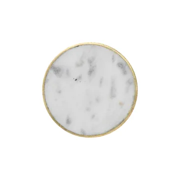 Stone duży wieszak - white marble-brass - Ferm Living