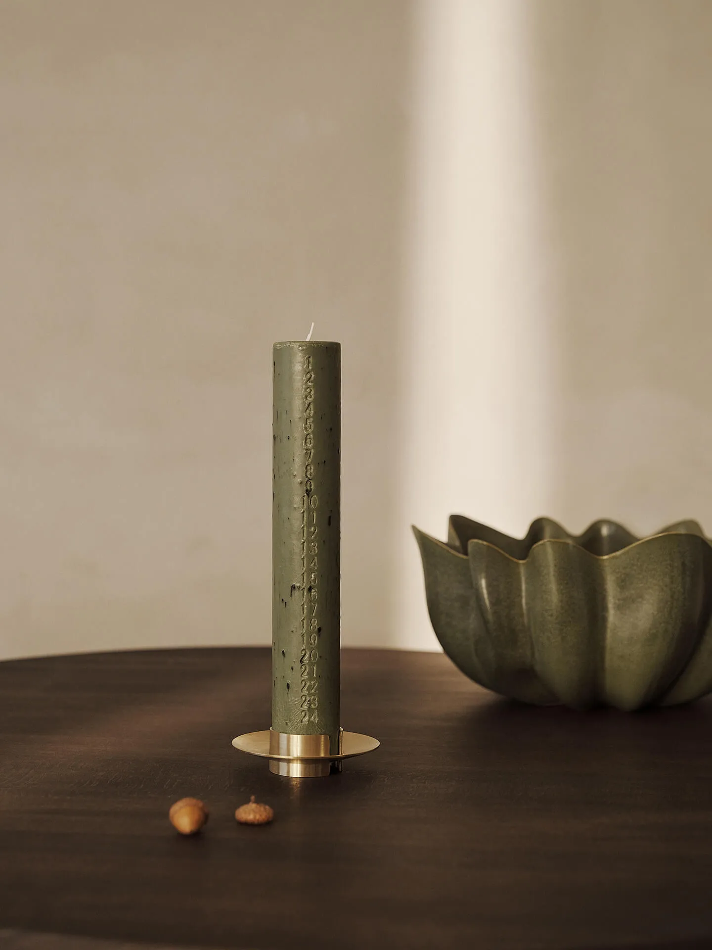 Świeca adwentowa Mura, Artichoke green Ferm Living