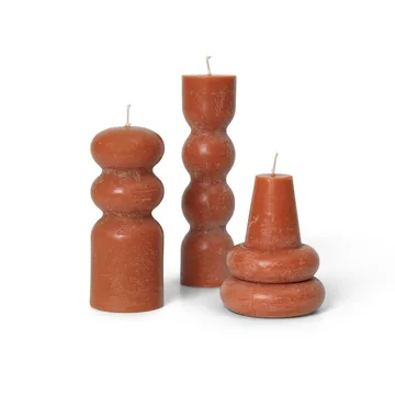 Świeca Torno Ø4 cm, 3-pak - Amber - Ferm Living