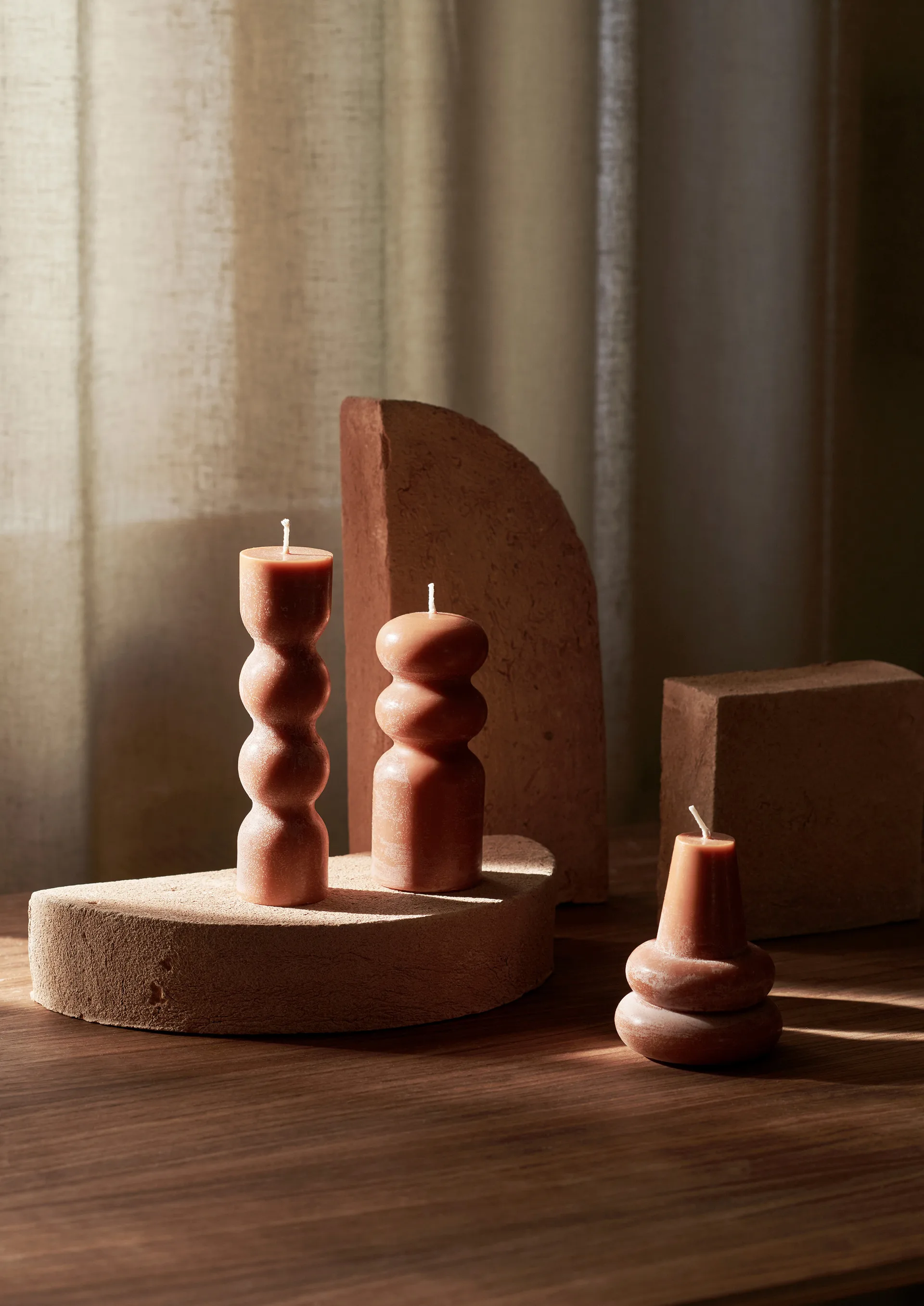 Świeca Torno Ø4 cm, 3-pak, Amber Ferm Living