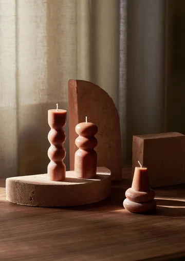 Świeca Torno Ø4 cm, 3-pak - Amber - Ferm Living