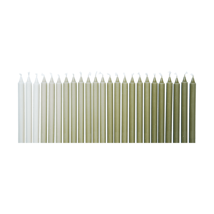 Świeczki rustykalne Ombre, 24 szt. - Khaki - Ferm Living