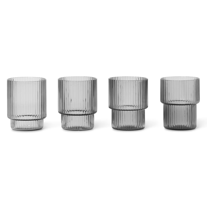 Szklani Ripple small 60 ml 4 szt - Smoked Szary - Ferm Living