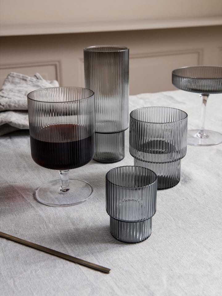 Szklani Ripple small 60 ml 4 szt, Smoked Szary Ferm Living