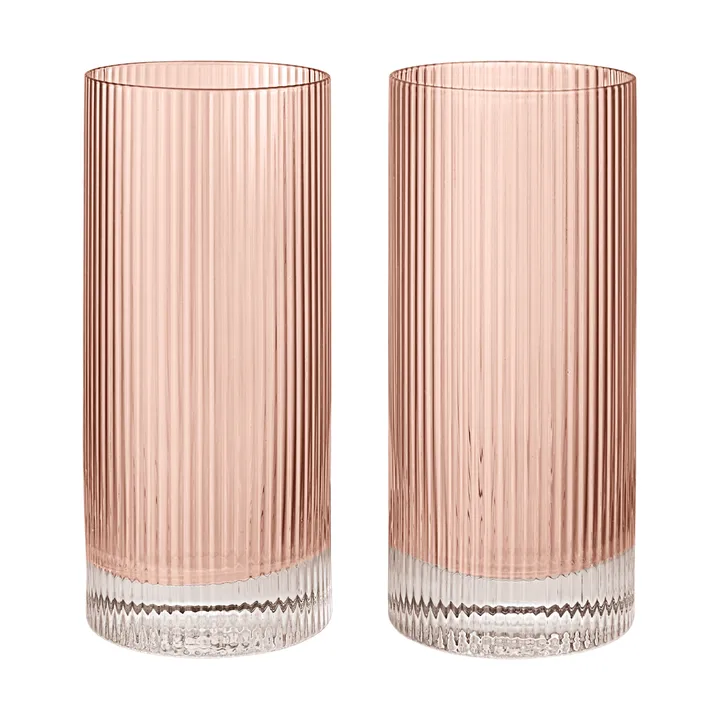Szklanka Ripple Highball 48 cl, 2 szt. - Blush - Ferm Living