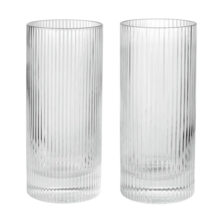 Szklanka Ripple Highball 48 cl, 2 szt. - Clear - Ferm Living