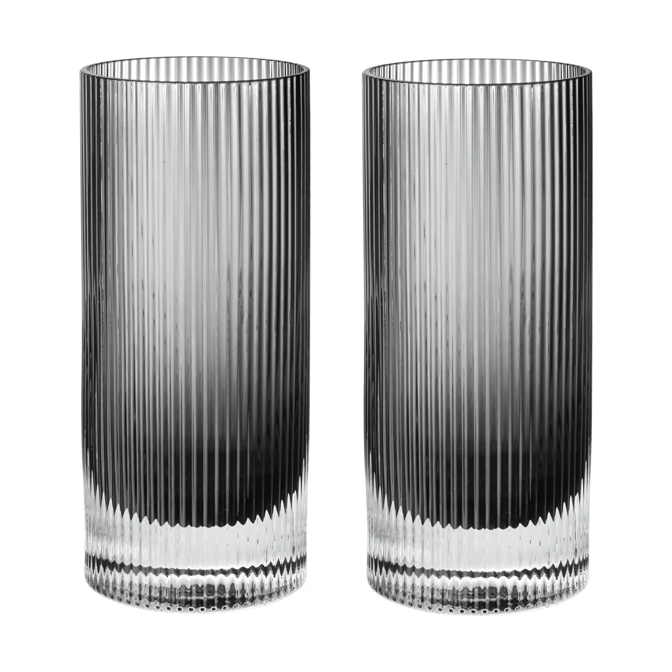 Szklanka Ripple Highball 48 cl, 2 szt., Smoked grey Ferm Living