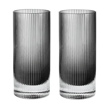 Szklanka Ripple Highball 48 cl, 2 szt. - Smoked grey - Ferm Living