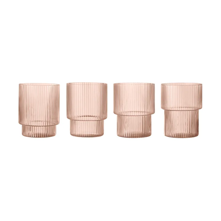 Szklanki Ripple 4 szt - Blush - Ferm Living