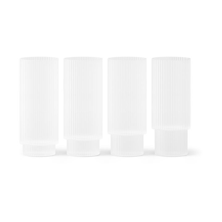 Szklanki Ripple long drink 4 szt - Frosted - Ferm Living