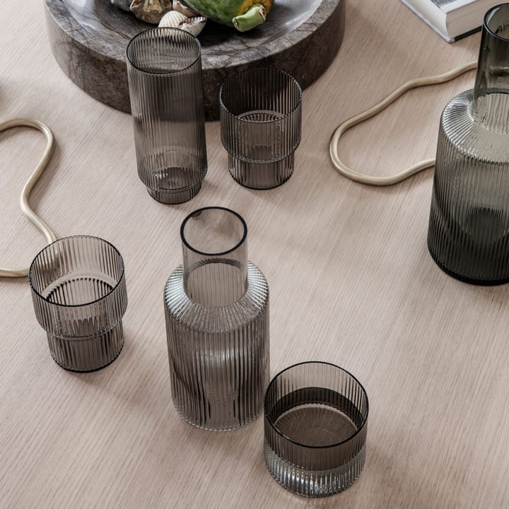 Szklanki Ripple long drink 4 szt, Smoked grey (szare) Ferm Living