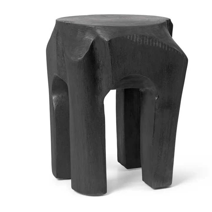 Taboret okrągły Root Ø30x40 cm - Barwiony na czarno - Ferm Living