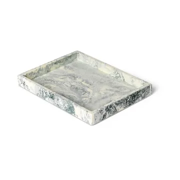 Taca dekoracyjna Mist 15x20 cm - Emerald-off white - Ferm Living