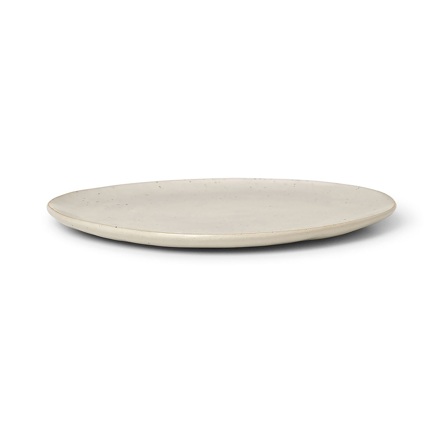 Ferm Living Talerz Flow 22 cm Off white-nakrapiany | Skandynawski Design | Talerze obiadowe | Beżowy