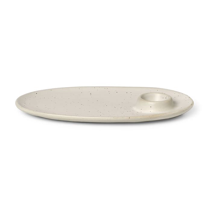 Talerz śniadaniowy Flow 14x23.5 cm - Off-white Speckle - Ferm Living