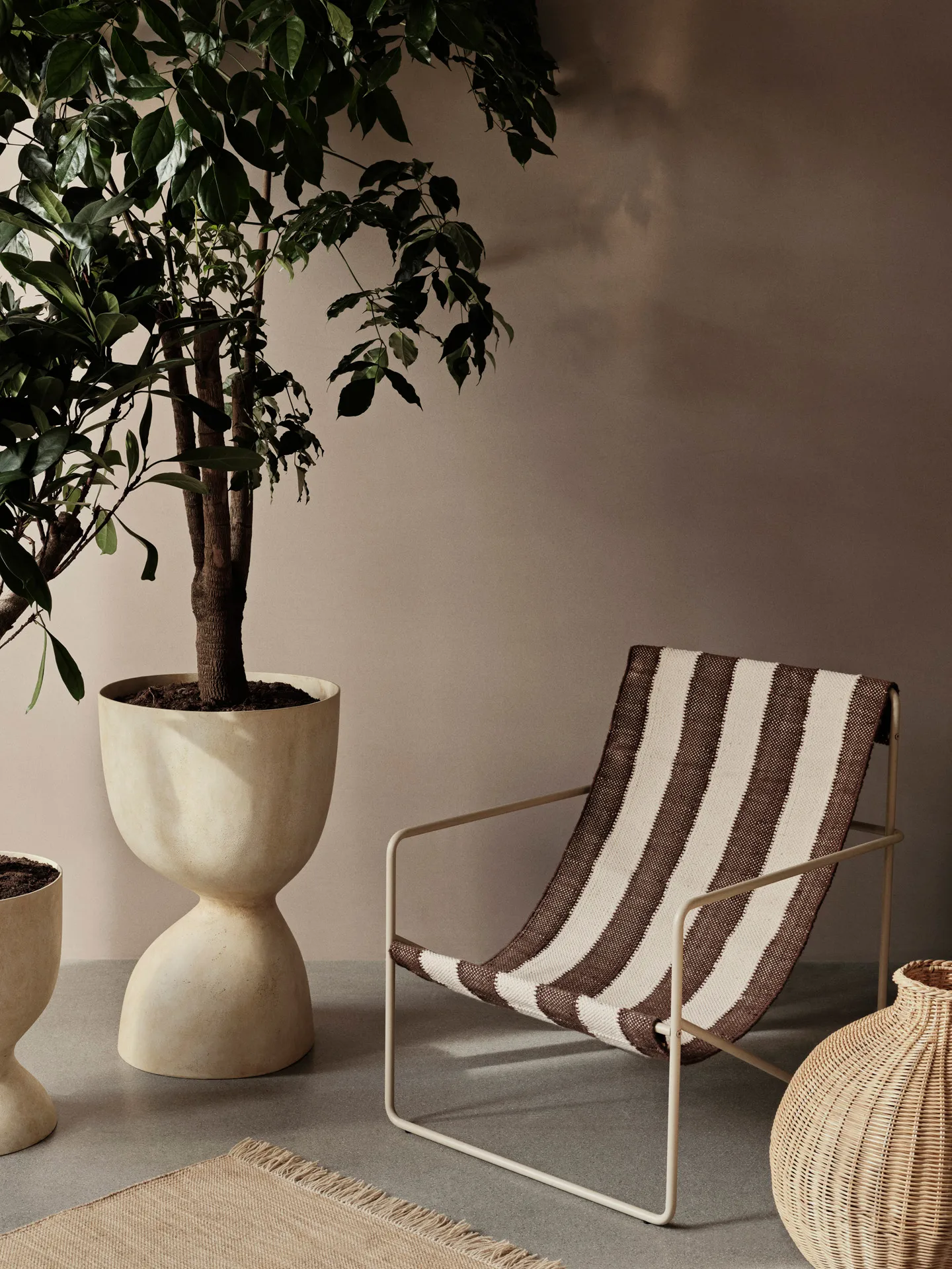 Tapicerka na Desert lounge chair, Off-white, Chocolate Ferm Living