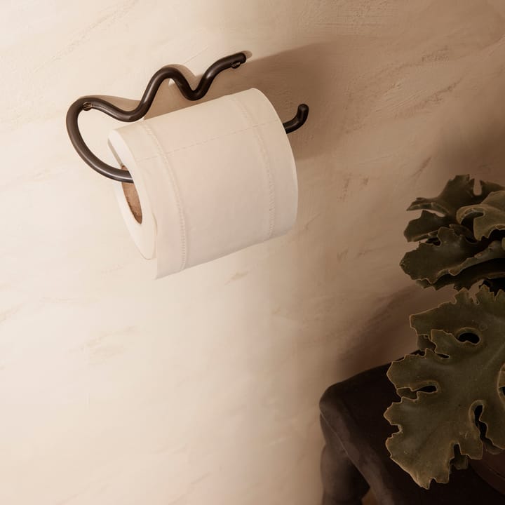 Uchwyt na papier toaletowy Curvature  - Czarny mosiądz - ferm LIVING