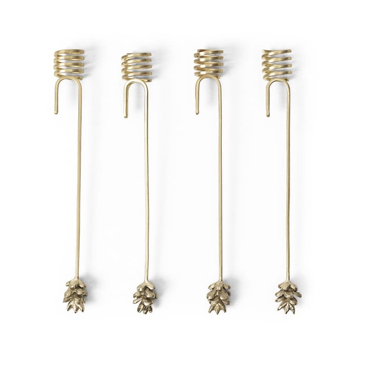 Uchwyty do świeczek na choinkę Forest 4 szt., Brass Ferm Living