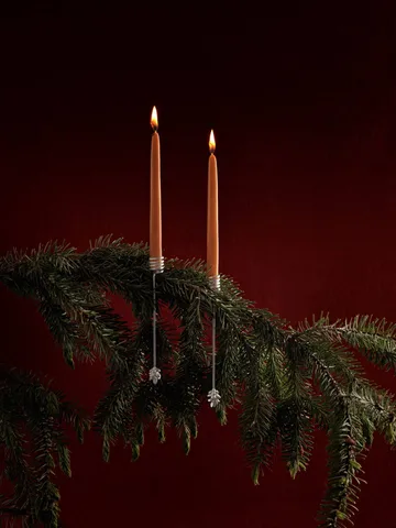 Uchwyty do świeczek na choinkę Forest 4 szt. - Srebrny - Ferm Living