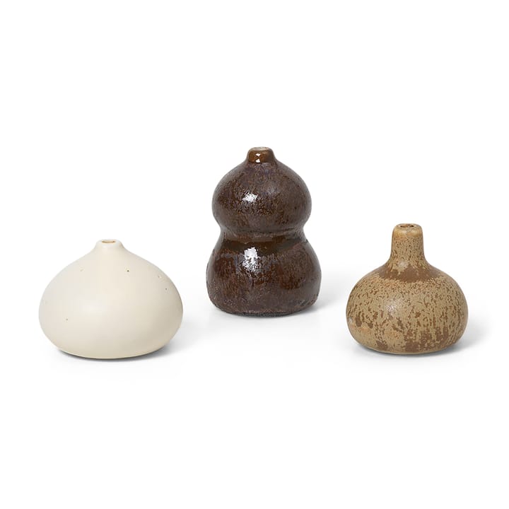 Wazon Komo mini 3 szt. - Brown-white - Ferm Living