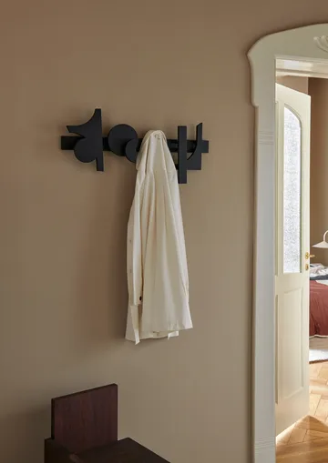 Wieszak ścienny Cupe 33,4x73 cm - Czarny  - Ferm Living