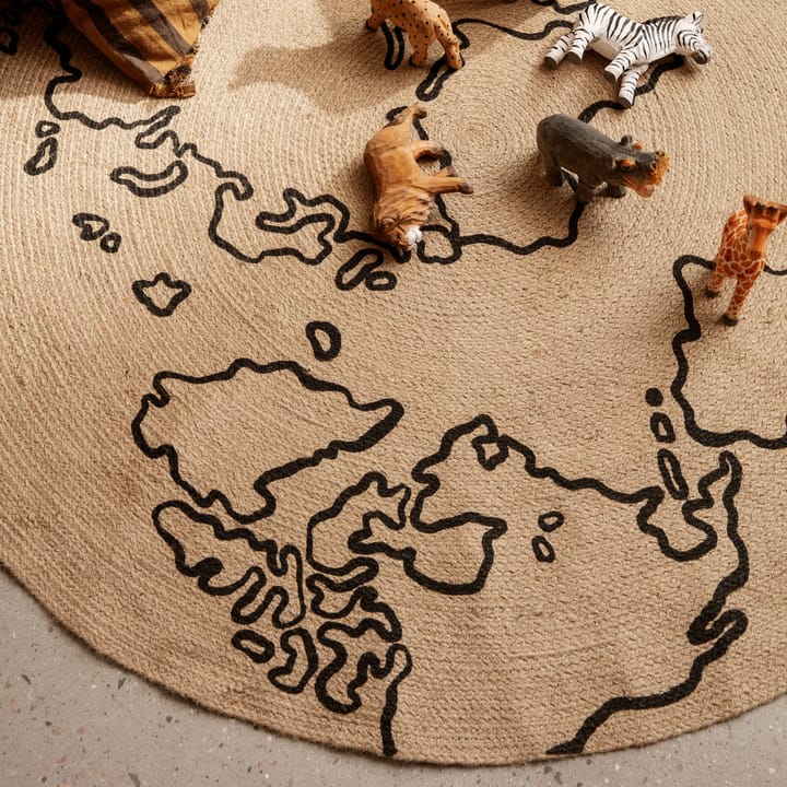 World dywan z juty, duży Ø130 cm, beige Ferm Living