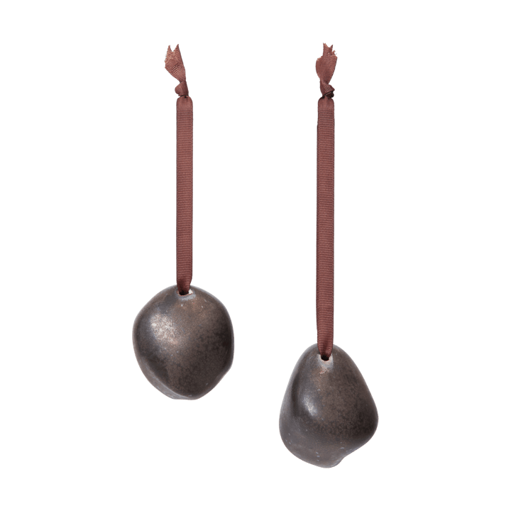 Zawieszka dekoracyjna Bellure 7 cm, 2 części - Rustykalny brąz - Ferm Living