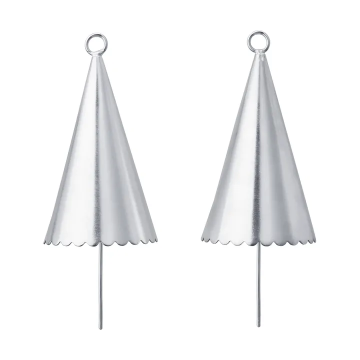 Zawieszka dekoracyjna Cone bell 2-pack - Srebrny - Ferm Living