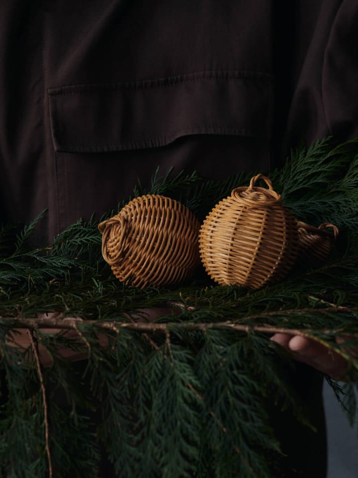 Zawieszka dekoracyjna pleciona Ø8 cm, 2 sztuki, Naturalny Ferm Living