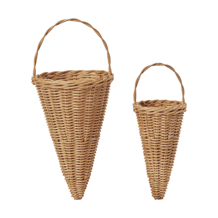 Zawieszka dekoracyjna pleciona stożki, 18 cm - Naturalny - Ferm Living
