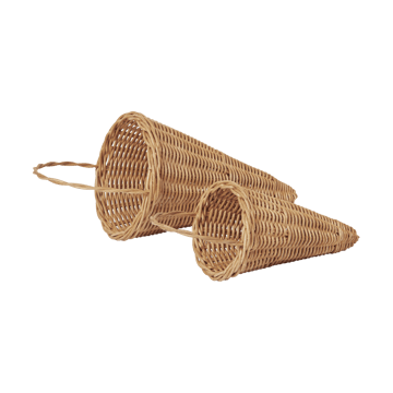 Zawieszka dekoracyjna pleciona stożki, 18 cm - Naturalny - Ferm Living