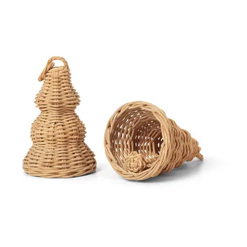 Zawieszka świąteczna Braided Bell Baubles 2-pak - Natural - Ferm Living