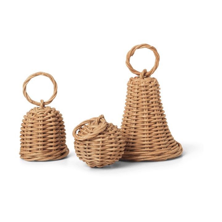 Zawieszka świąteczna Braided Bell Baubles 3-pak - Natural - Ferm Living