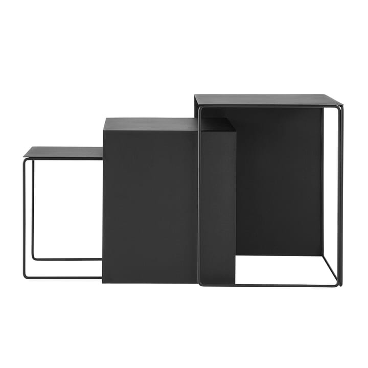 Zestaw 3 stolików Cluster - Black - Ferm LIVING