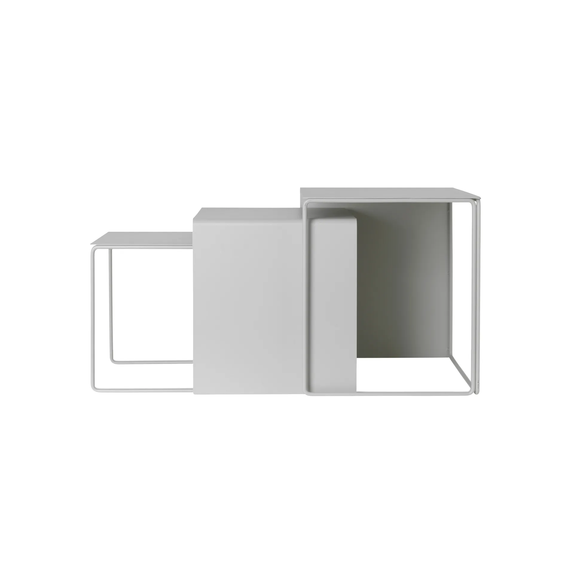 Zestaw 3 stolików Cluster, Light grey Ferm Living