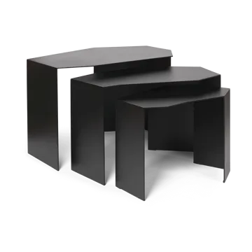 Zestaw 3 stolików Shard cluster - Black - Ferm Living