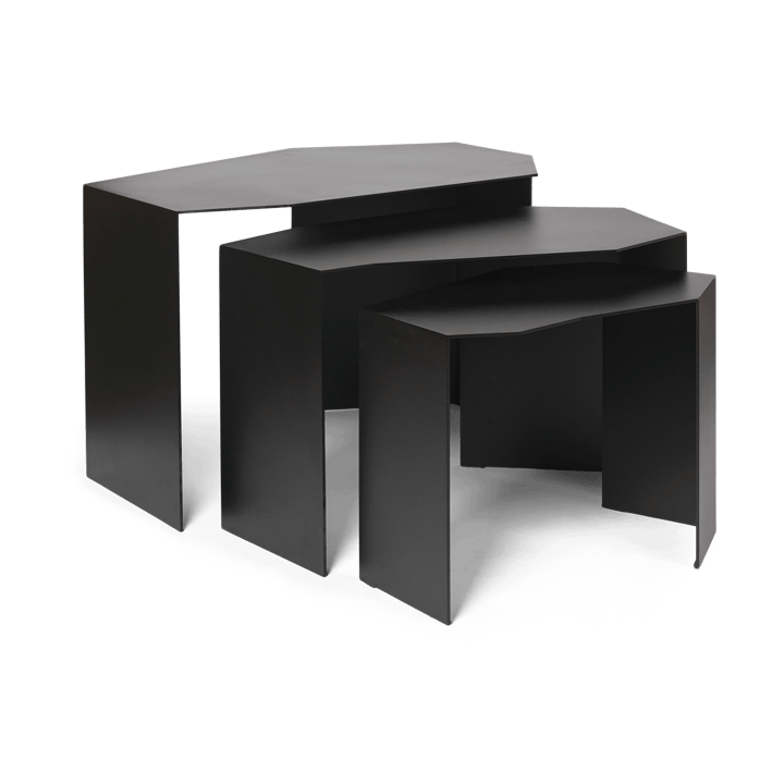 Zestaw 3 stolików Shard cluster - Black - Ferm LIVING