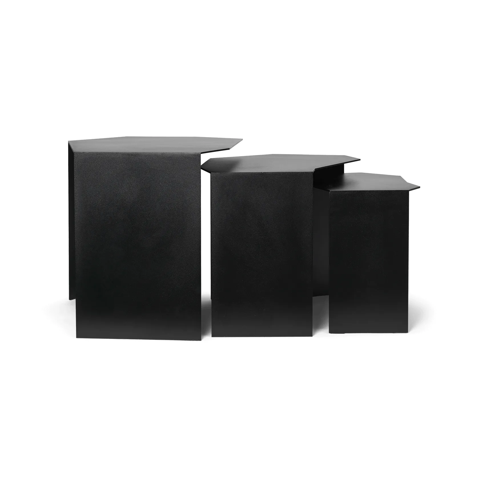 Zestaw 3 stolików Shard cluster, Black Ferm Living