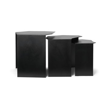 Zestaw 3 stolików Shard cluster - Black - ferm LIVING