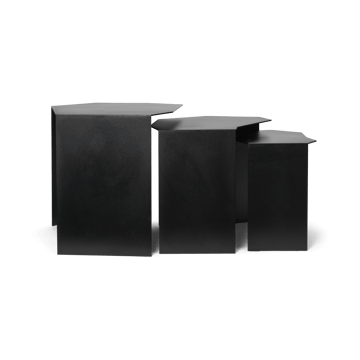 Zestaw 3 stolików Shard cluster - Black - Ferm Living