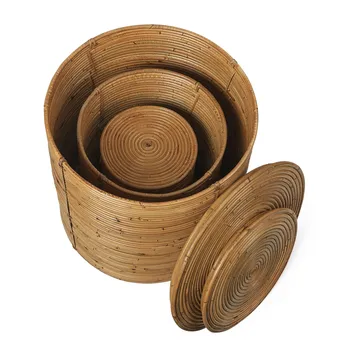 Zestaw koszy do przechowywania Column 3 szt. - Naturalny barwiony - Ferm Living