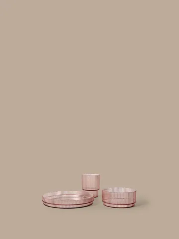 Zestaw naczyń dla dzieci Ripple kids - Blush, 3 części - Ferm Living