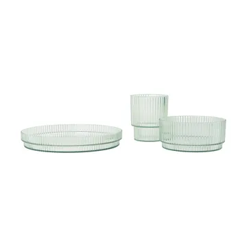 Zestaw naczyń dla dzieci Ripple kids - Tea green, 3 części - Ferm Living