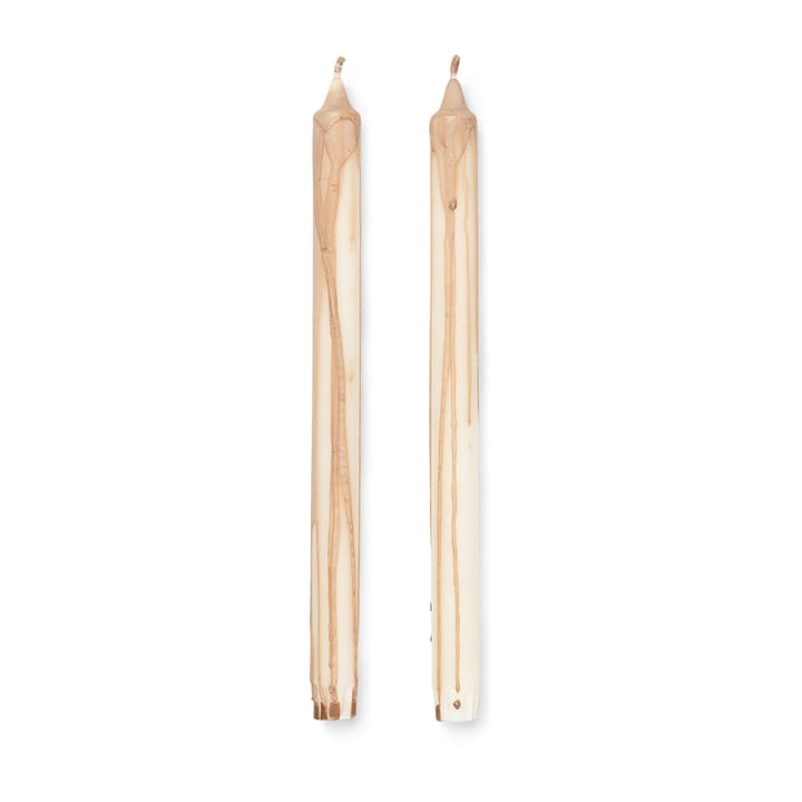 Zestaw świec stearynowych Dryp, 2-pak - Beige - Ferm Living